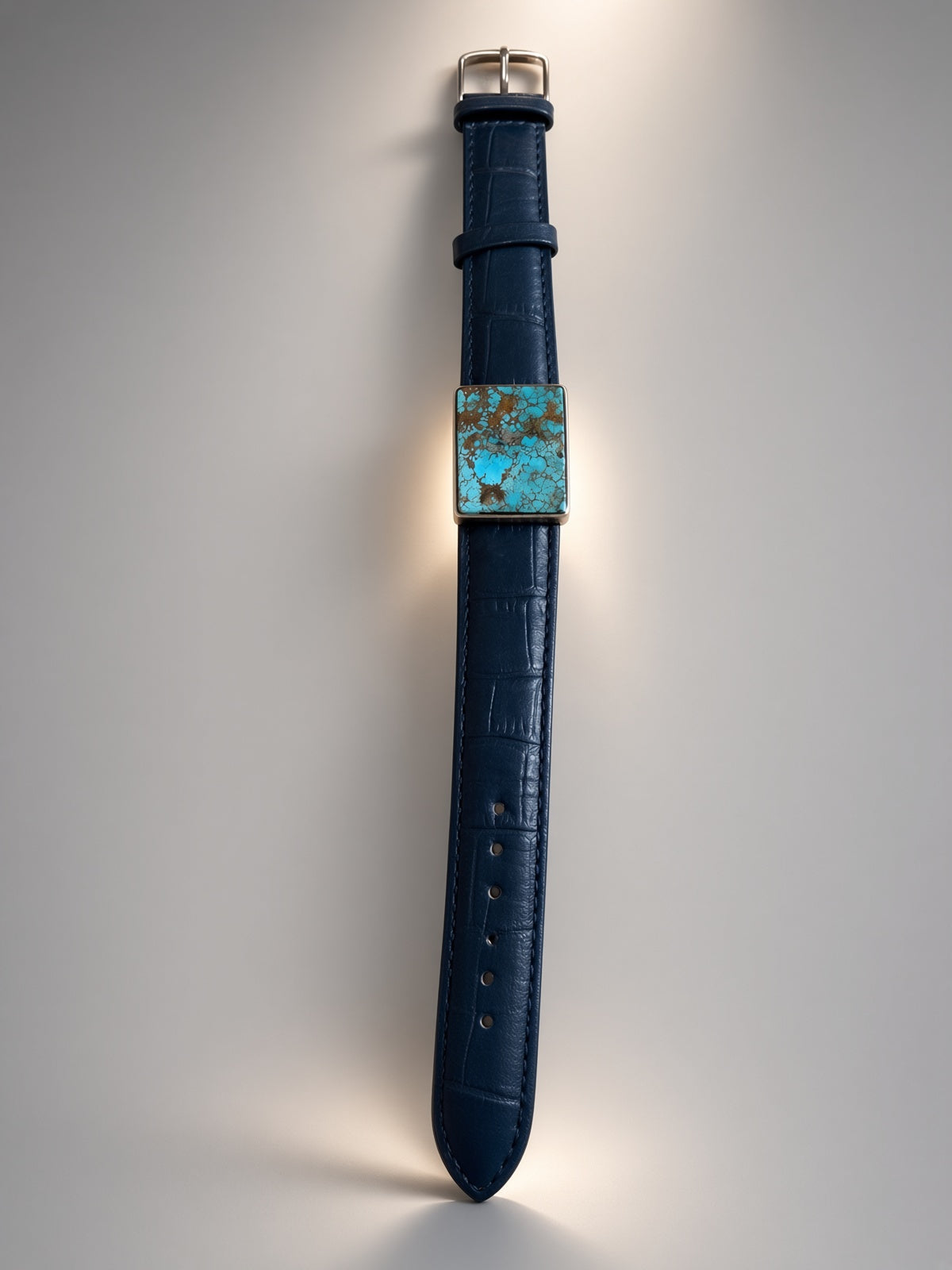 Natural Turquoise (Feroza) Bracelet, Sterling Silver Bezel